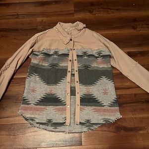 - Blush Pink/Grey Shacket